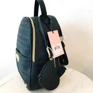 Juicy Couture Black Studded Glam Backpack with attached Heart Coin Pouch NWT Juicy Couture No Rules Backpack Black Small Weekender With  main image 4